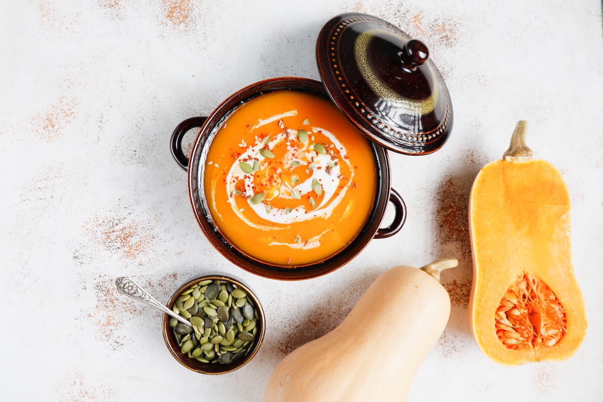 Sopa Otoñal de Calabaza, Zanahoria y Jengibre