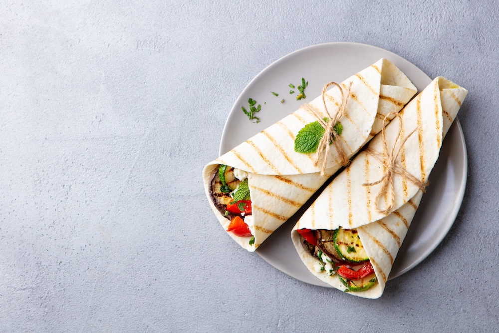 Mediterrane groente-feta wrap