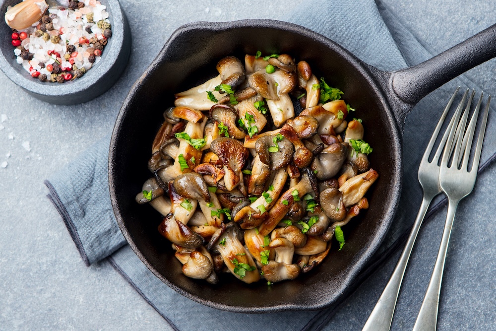 Pain pita aux pleurotes frites